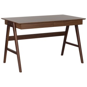 Bureau Beliani Sheslay, marron, avec 2 tiroirs, MDF et bois de chêne, 75x120x70 cm.