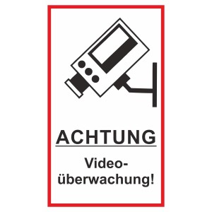 Panneau d'avertissement Attention vidéosurveillance, 25x15cm, pour signaler les zones surveillées.