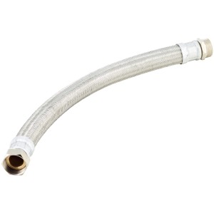 Tubo flessibile in acciaio, 50 cm, con filettatura maschio e femmina per pompe e autoclavi.