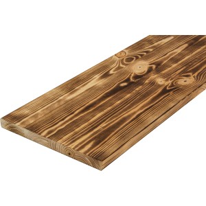 Rettenmeier Leimholzplatte Kiefer, antik geflammt, 80x20x1,8cm, für Regale & Möbelbau.