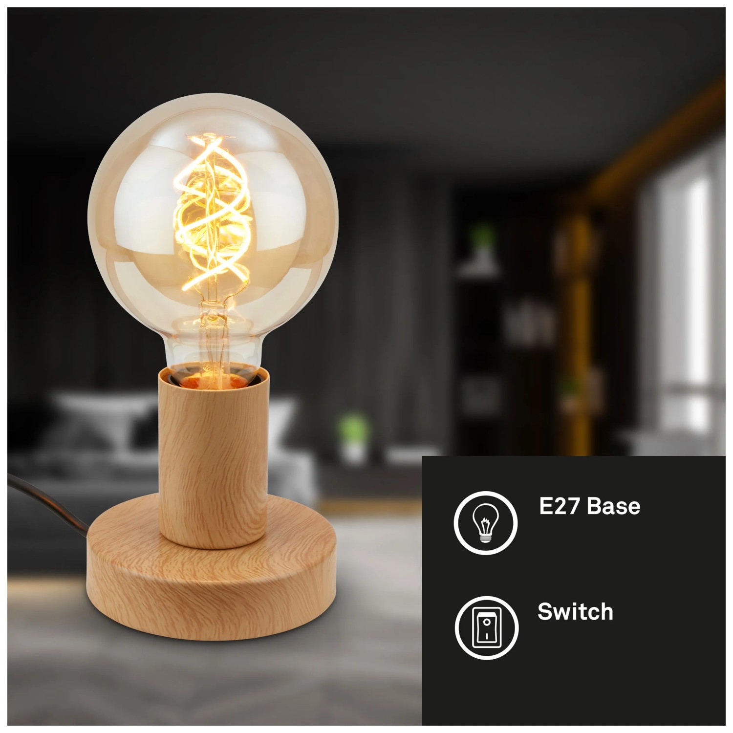Lampada Da Terra BRILLIANT Woodrow – Tre Gambe, Paralume In Rattan, Luce Naturale Con Interruttore A Pedale, E27 - 3