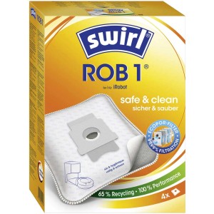 Sacchetti per aspirapolvere Swirl® ROB1, 4 pz, per stazioni di aspirazione iRobot. Sacchetto per la polvere in materiale riciclato.
