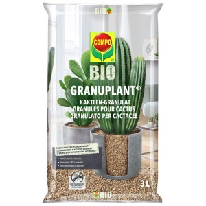 Compo Bio Granulato per Cactus Granuplant, sacco da 3L, terriccio per cactus senza torba per piante grasse.