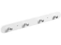 Hettich Garderobenleiste Kunststoff Weiss Aluminium Optik 4 Haken