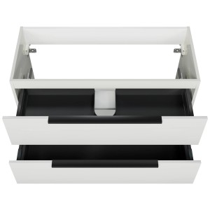 Mobile sottolavabo Pelipal Quantum 07, 100 cm, bianco neve lucido con 2 cassetti.