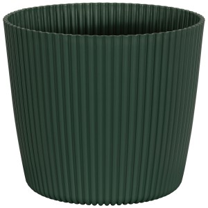 Vaso per piante Geli Milly verde scuro con design a coste, Ø 19,6 cm.