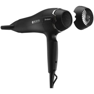 Sèche-cheveux noir Trisa Ion Care Pro avec diffuseur amovible.