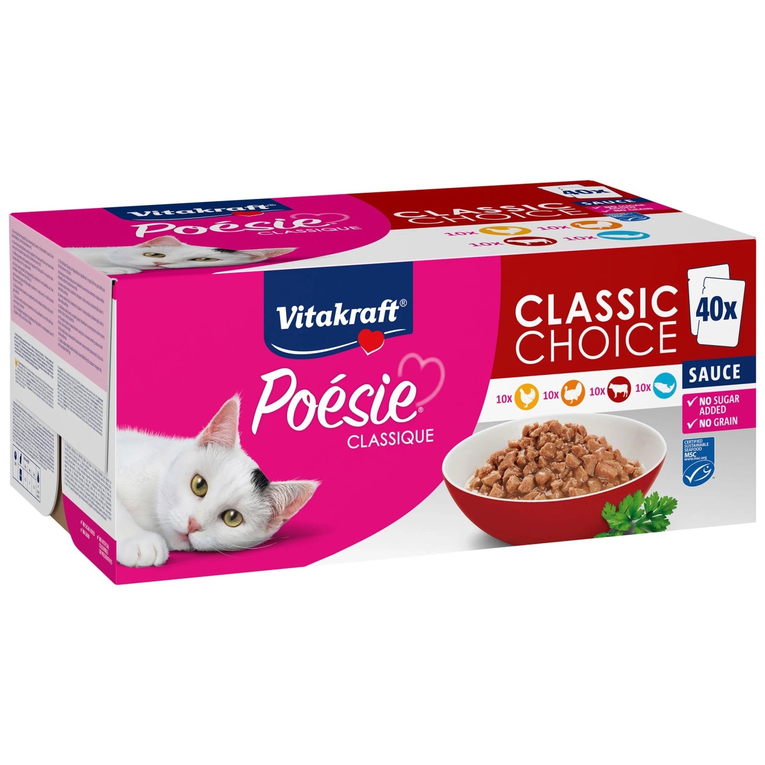Vitakraft Katzen-Nassfutter Poésie Classique 4 Sorten / 40 Stk.
