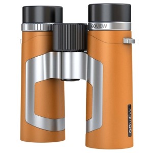 Orangefarbenes Goview Zoomr 10x34 Fernglas mit Magnesiumgehäuse für Naturbeobachtung.