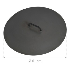 Couvercle CookKing noir en acier pour brasero, Ø 60,5 cm, accessoire de barbecue.