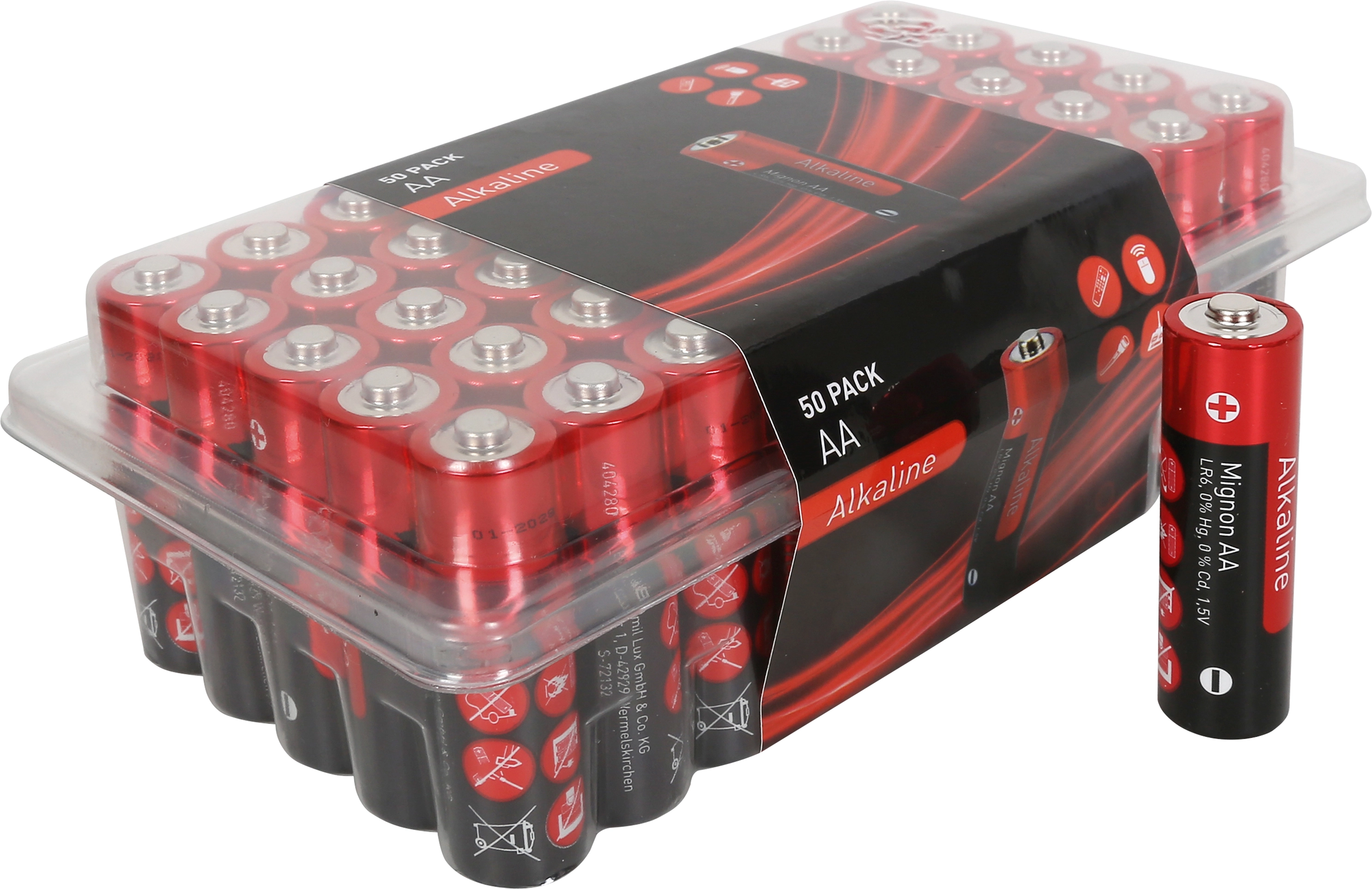 Pack de piles alcalines LR06 AA 50 pcs