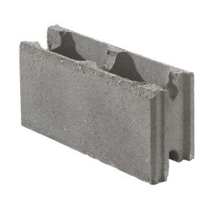 Bloc de coffrage gris 17,5 cm pour jardins et murs de soutènement.