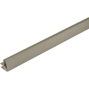 Profilo terminale Grosfillex, agganciabile, grigio fumo, 260 cm di lunghezza, per pannelli (5-8 mm).