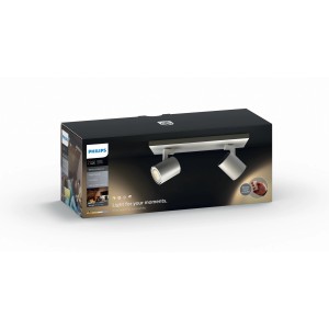 Confezione del Philips Hue LED-Spot Runner Bianco, a 2 luci con interruttore dimmer.
