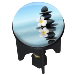 Wenko Tappo lavandino Pluggy Saguna con motivo di pietre e fiori per lavabi standard.