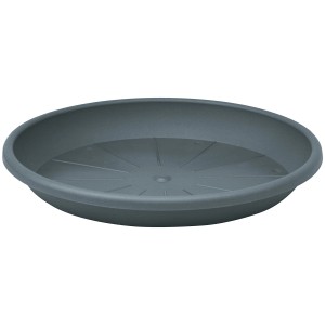 Geli Soucoupe Cylindro, anthracite, Ø 41 cm. Soucoupe en plastique pour plantes, usage intérieur et extérieur.