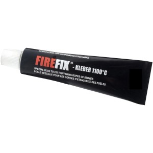 Tube de colle Firefix résistante à la chaleur pour poêles et cheminées, résistance thermique jusqu'à 1100°C.