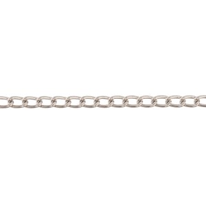 Conacord Panzerkette, Stahl gedreht, 2 mm, Nickel, Meterware. Zierkette für vielseitige Anwendungen.