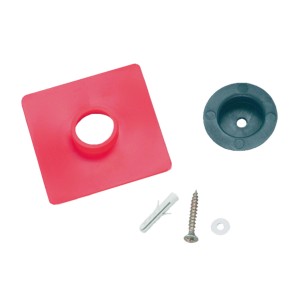 Accessoire à clip en forme de cristal rouge et noir avec matériel de montage pour miroirs.