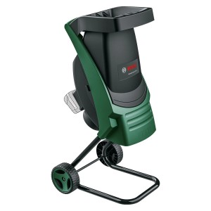 Broyeur à batterie Bosch UniversalShredder, broyeur électrique vert et noir.