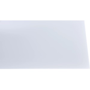 Lastra in polistirene liscia bianco opale, 2,5 mm di spessore, 1000 x 500 mm, per applicazioni interne.