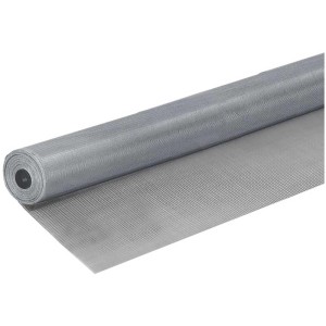 Moustiquaire Windhager en aluminium, gris argent, 100x120 cm, enroulée.
