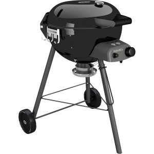 Outdoorchef Chelsea 480 G LH barbecue a gas, nero, Ø 45 cm. Grill a sfera con termometro sul coperchio e ruote.
