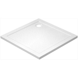 Receveur de douche Baliv DW-90.110E, 90x90 cm, acrylique, aspect pierre blanc, sans obstacle.