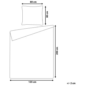 Set biancheria da letto Beliani Evergreen azzurro, 135x200cm. Raso di cotone con motivo floreale.