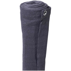 Brise-vue PE anthracite enroulé 180x500 cm avec œillets pour balcon et jardin.