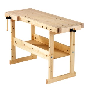 Établi Sjöbergs Nordic Plus 1.450 en bouleau, hauteur 86 cm, avec mors de serrage.