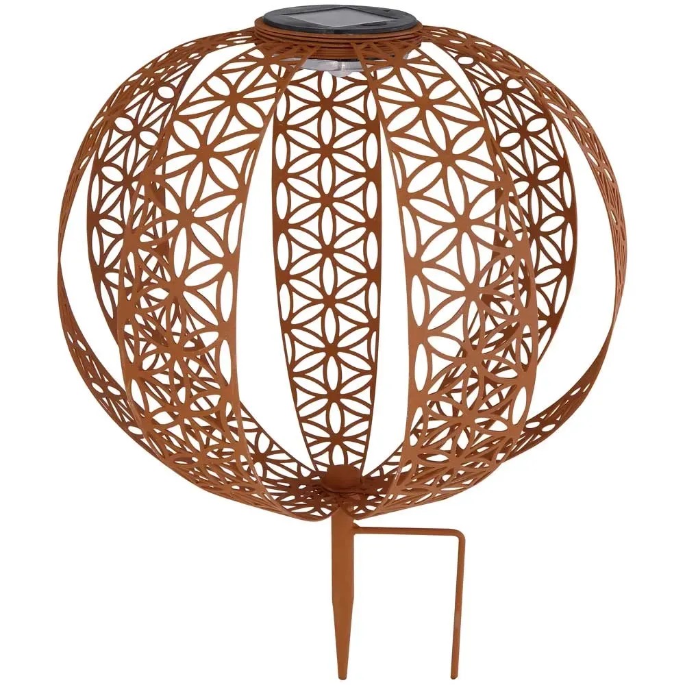 Globo LED-Solarleuchte rund Metall Rostfarben Ø 30 cm / Höhe 41 cm / 0,12 W kaufen bei OBI