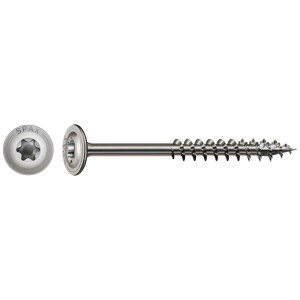 Vite a testa svasata Spax Hi.Force, acciaio inox A2, 8x140 mm. Vite per legno con attacco T-Star plus T40.