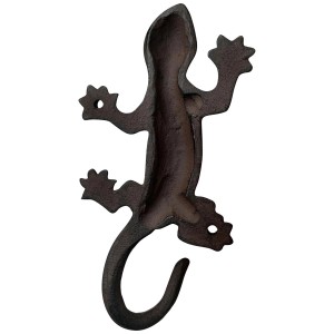 Dekorative Eidechse aus Metall für den Garten, braune Gartendeko zum Aufhängen.