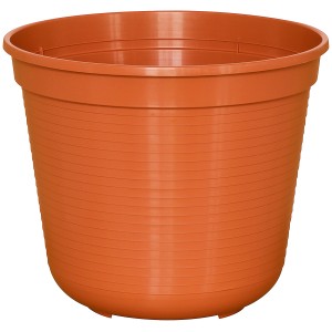 Pot de fleurs standard Geli en terracotta, env. Ø 28 cm, en plastique robuste, pour jardin, balcon et terrasse.