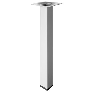 Gamba per tavolo Hettich, alta 250 mm, effetto alluminio. Gamba per mobili quadrata per tavoli e altro.