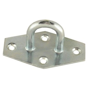 Verzinkte Augplatte 61x40 mm, 6-eckig, für Seile und Ketten im Innen- und Aussenbereich.