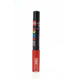 Uni Posca Fine Tip Marker PC-1MC Rot, Stift mit feiner Spitze für präzise Linien.