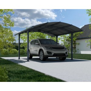 Canopia Carport Arcadia 4300 antracite con auto. Riparo robusto per il tuo veicolo.