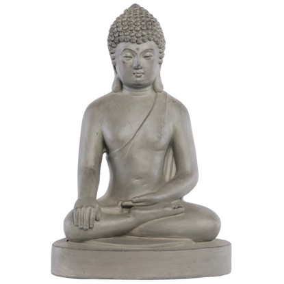 Gartec Dekofigur Buddah sitzend Grau Höhe 40 cm