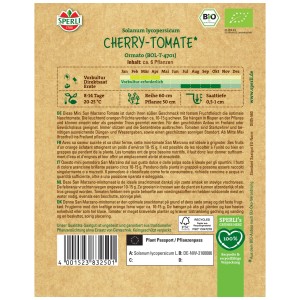 Sperli Graines de tomates cerises bio Ormato pour 6 plants. Mini tomates San Marzano.