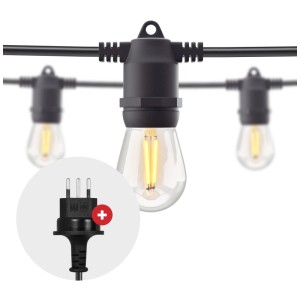 Catena luminosa da giardino Hombli con 12 LED bianco caldo, lunghezza 5 m, per esterni.