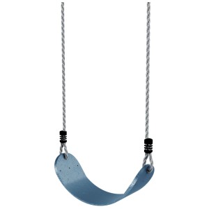Altalena OutdoorToys blu navy con sedile robusto e corde per un divertimento sicuro in giardino.
