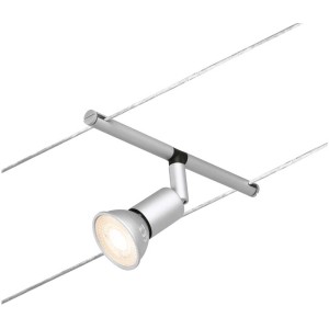 Spot pour système de câble Paulmann Salt, chrome mat, douille GU5.3 pour luminaires de plafond.