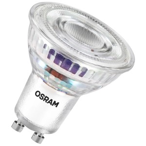 Osram LED Riflettore PAR16 GU10, 2.35W, 2700K, luce bianca calda per attacco GU10.