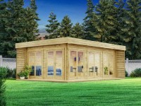 Alpholz Holz-Gartenhaus Flachdach Unbehandelt 549 cm x 668 cm