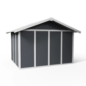 Grosfillex Gartenhaus Deco Domizil 7,5 m², dunkelgrau-weiß, Kunststoff Gerätehaus