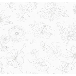 d-c-fix Tischdecke Palmas Natur, eckig, 110x140cm, mit zartem Blumenmuster.