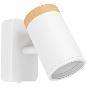 Eglo Consuma applique murale : Spot en acier, bois, blanc, 138x135x80mm. Design moderne pour intérieurs.