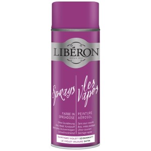 Vernice spray Libéron, violetto opaco setoso, bomboletta da 0,4 l. Pittura effetto per legno, metallo, plastica.